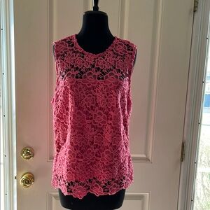 Pink Lace Sleeveless Top